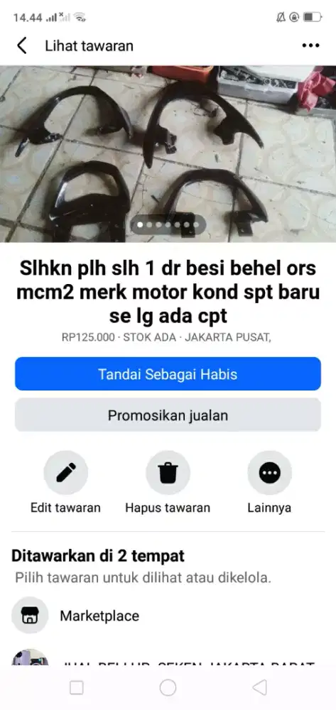 Slhkn plh slh 1 dr besi behel se lg ada cpt mgkn ada yg perlu murah sj