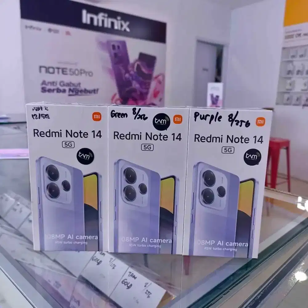 PROMO REDMI NOTE 14 5G 8/256GB GARANSI RESMI & DAZZLE PROTECTION