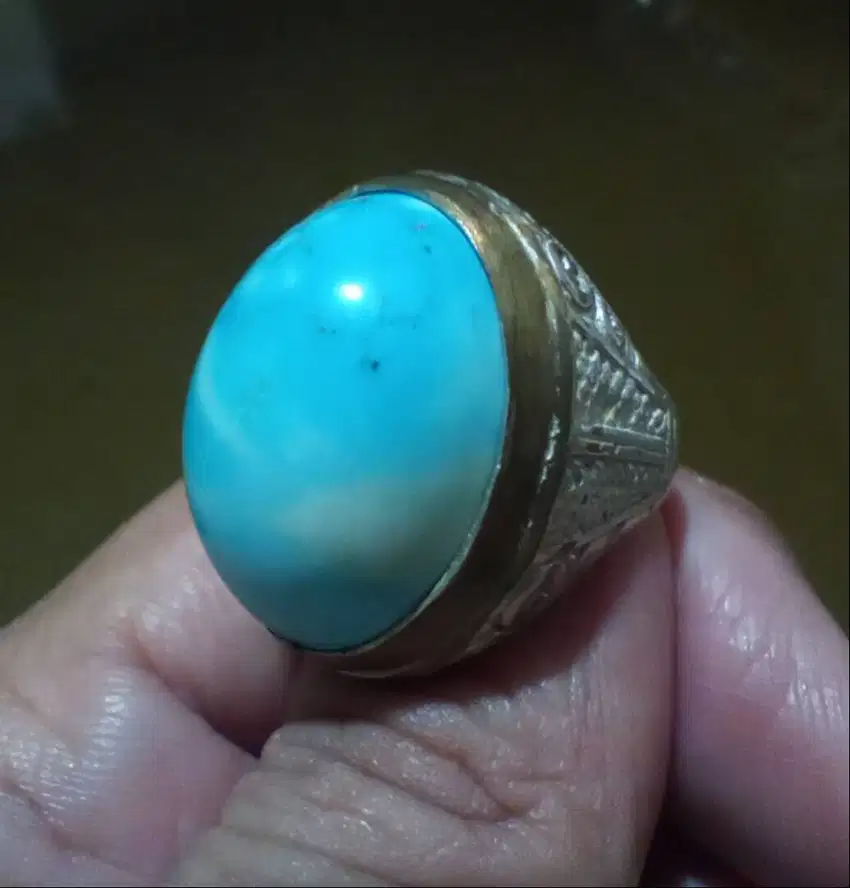 Jual cincin batu Pirus / Natural Turquoise sky appearance