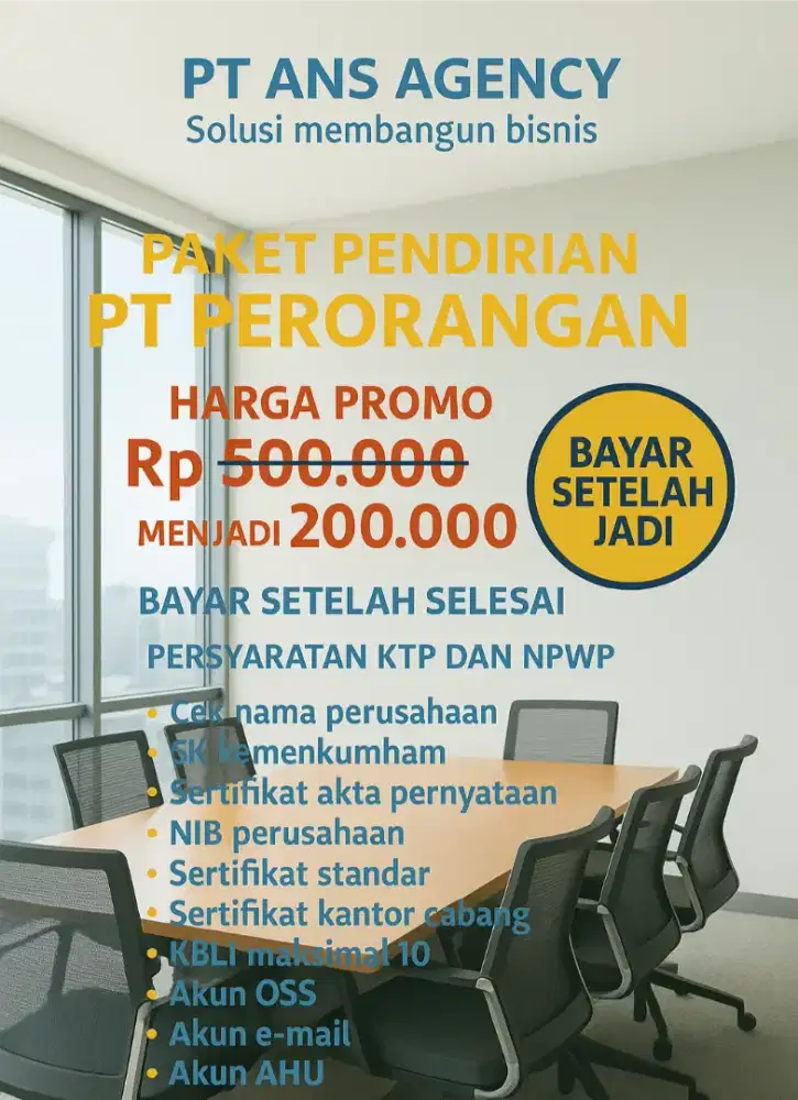 Jasa pembuatan ijin PT perorangan