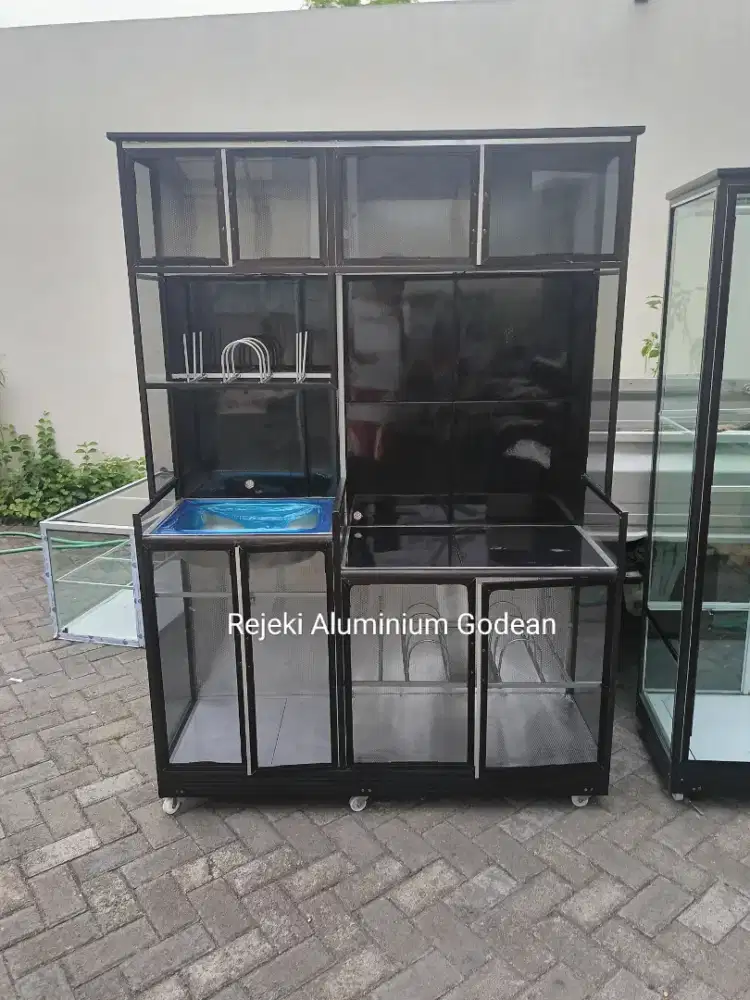 Wastafel kompor 130 cm roda