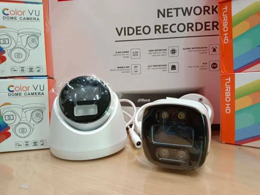 Pasang IpCam 4mp 4Titik full coloor built in mic siang malam berwarna,