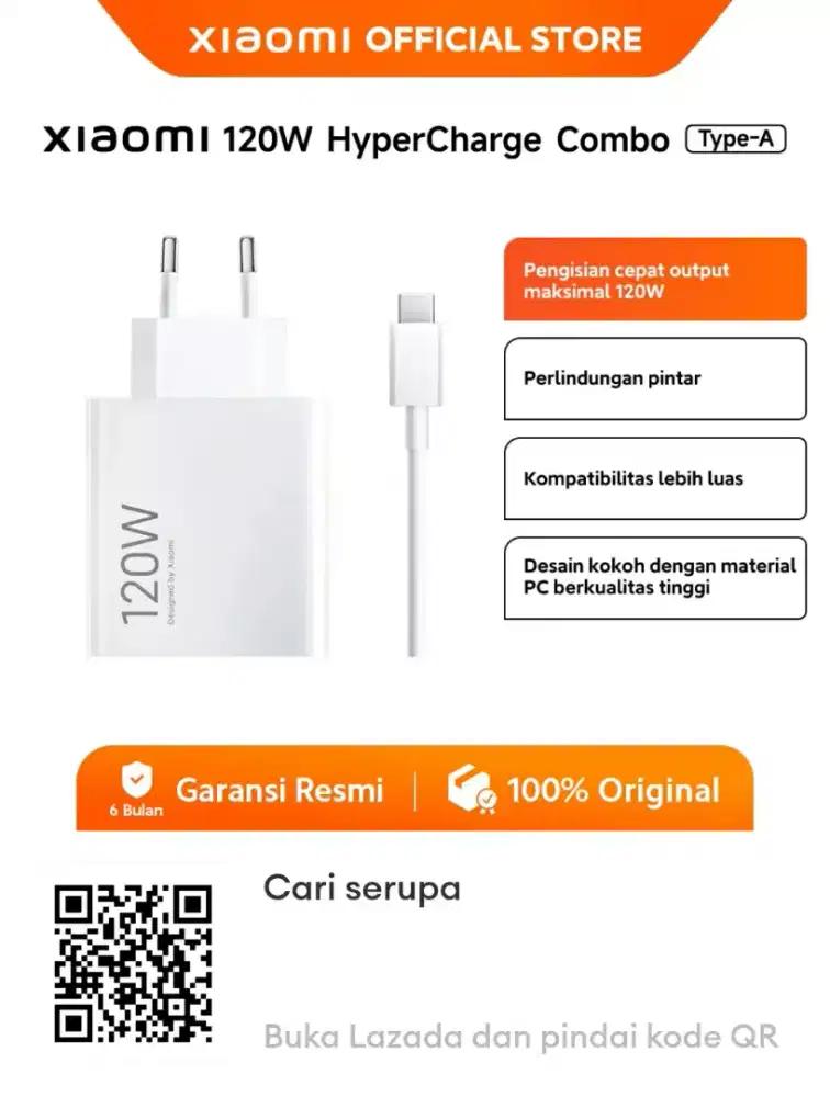 Charger Xiaomi 120 Watt Original