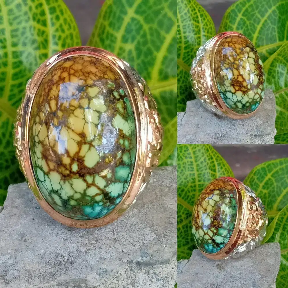 Cincin Natural Turquoise (Phyrus) Xinjang Hubei Multi Colour