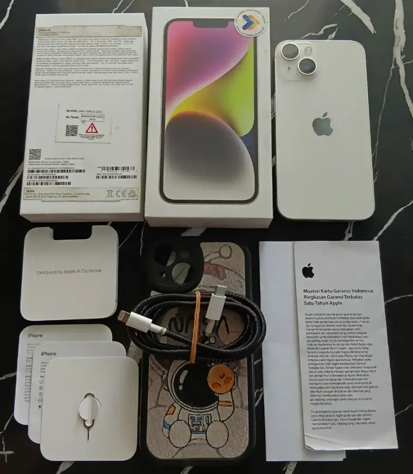 Iphone 14 128GB White Ex Resmi GDN MULUS Fullset ORI BH 77 MURAHHH