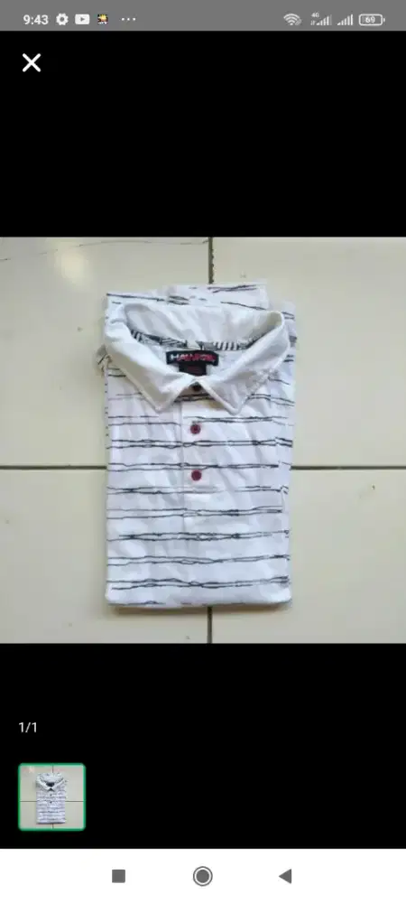 Polo shirt hawk putih salur baru