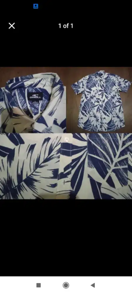 Kemeja pendek motif oneil size L baru