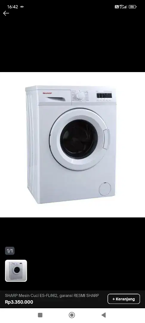 Mesin Cuci Sharp Front Load 7 Kg