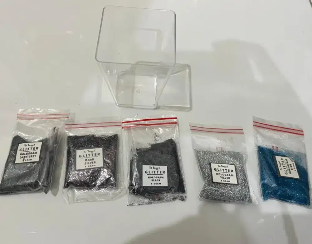 Bahan Kerajinan Bubuk Sparkle Glitter Hologram 5 Jenis  Serbuk Warna