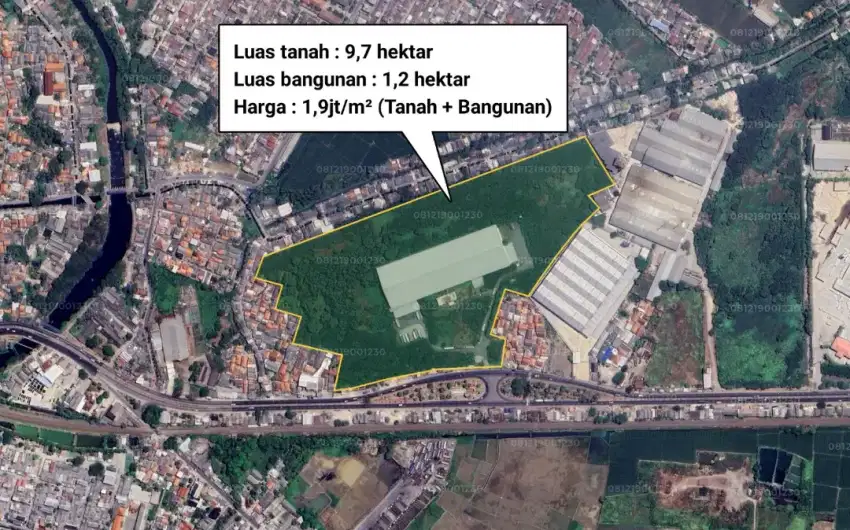 Dijual Gudang 10 hektar dipinggir Jalan Pantura, Lemah Abang Cikarang