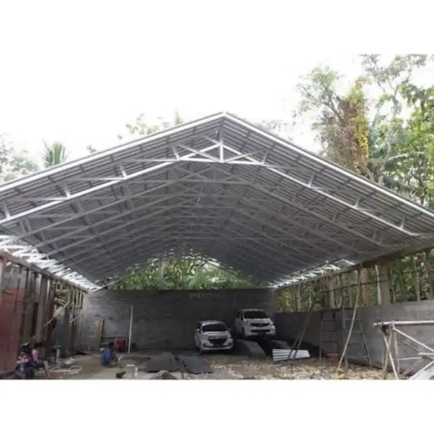 perlengkapan usaha pembuatan lapak dagang kios area parkir steam