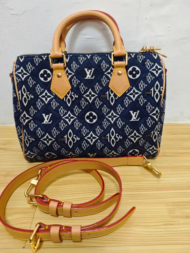 Louis vuitton tas shoulder bag tas jinjing wanita speedy bandou denim