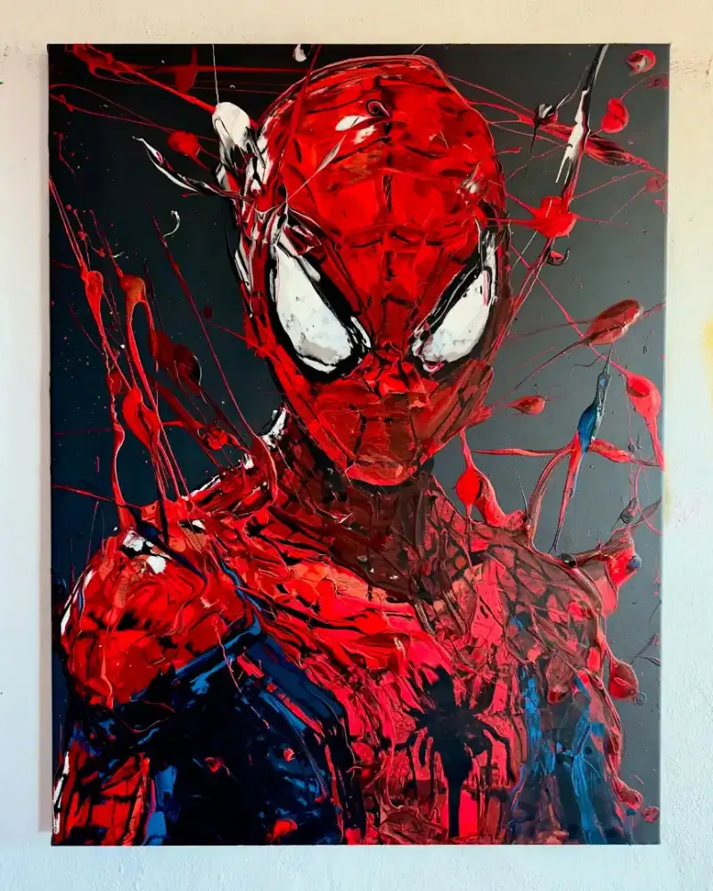 Lukisan Abstrak Spiderman Comics