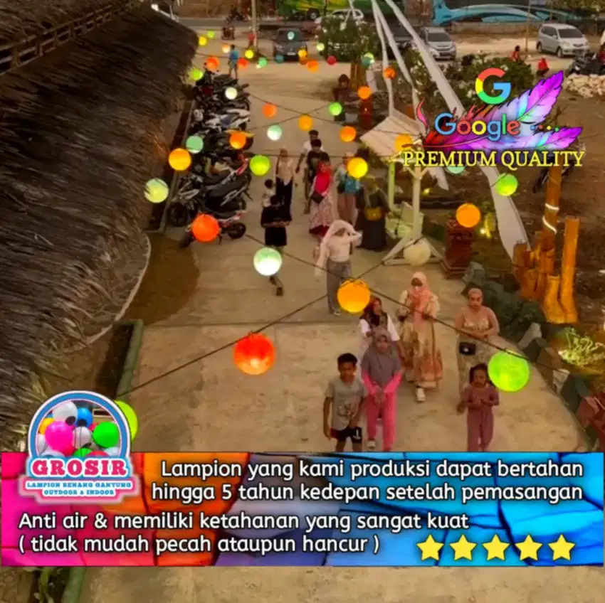 Grosir lampion benang gantung outdoor dan indoor 10