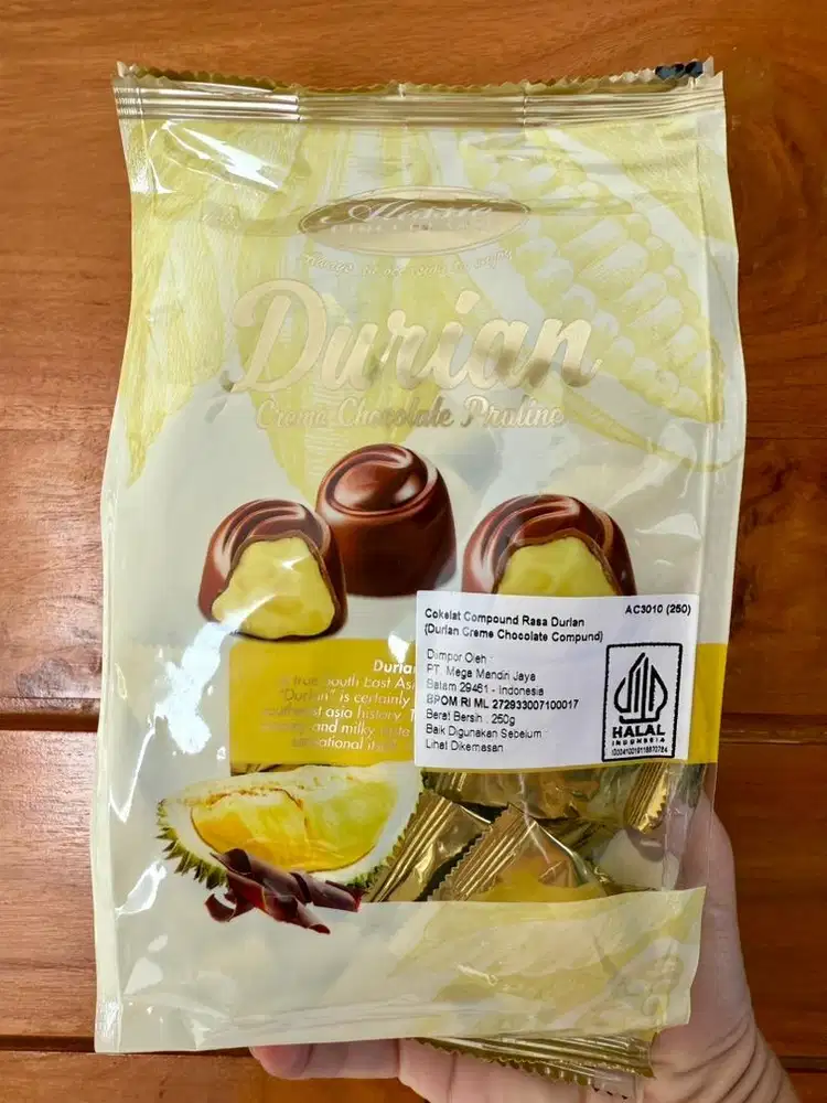 Messio Durian Creme Chocolate / Coklat Durian 250gram