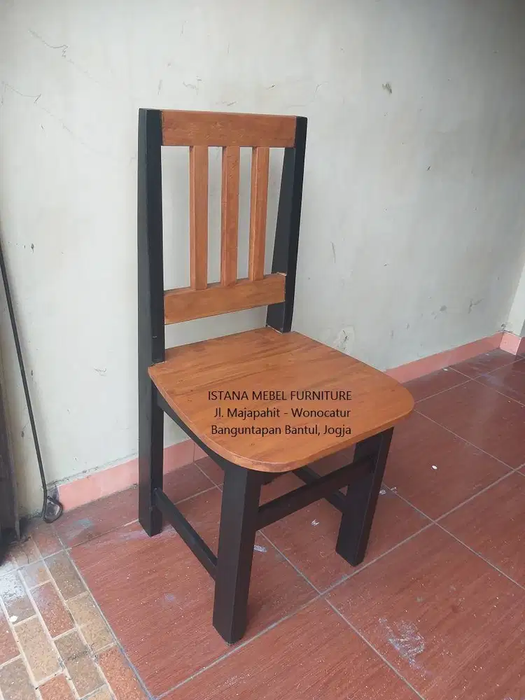 Kursi Komputer Belajar Tulis Makan Cafe Warung Tamu Sandaran Kayu #BS