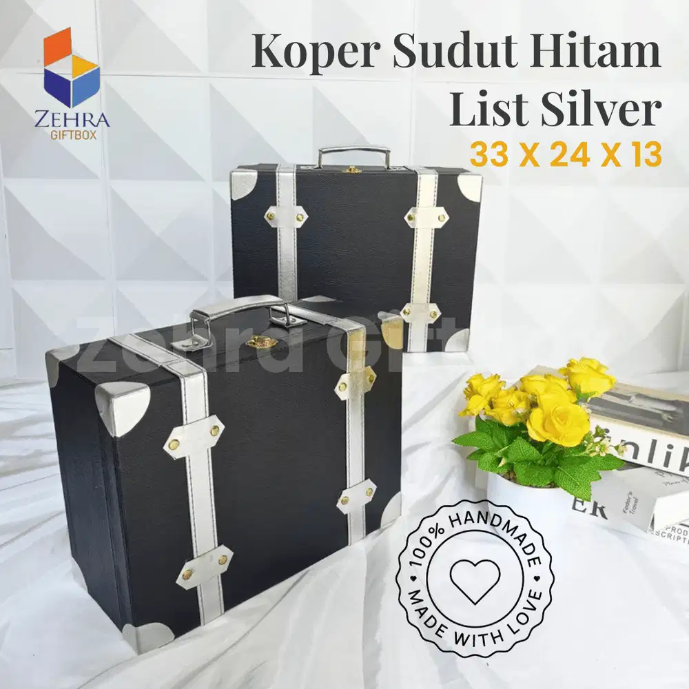 Box Hampers Ulang Tahun Anak Cowok Model Koper Sudut Hitam Terbaru