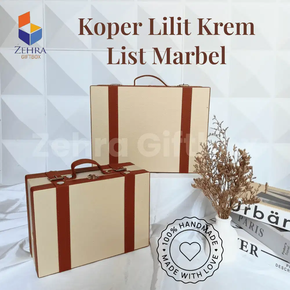 Box Hampers Model Koper Warna Cream List Coklat Asli Handmade Termurah