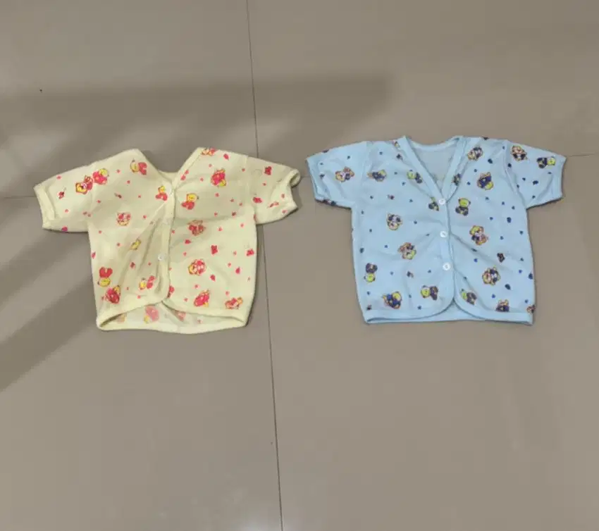 [set 2] baju kancing lengan pendek bayi newborn