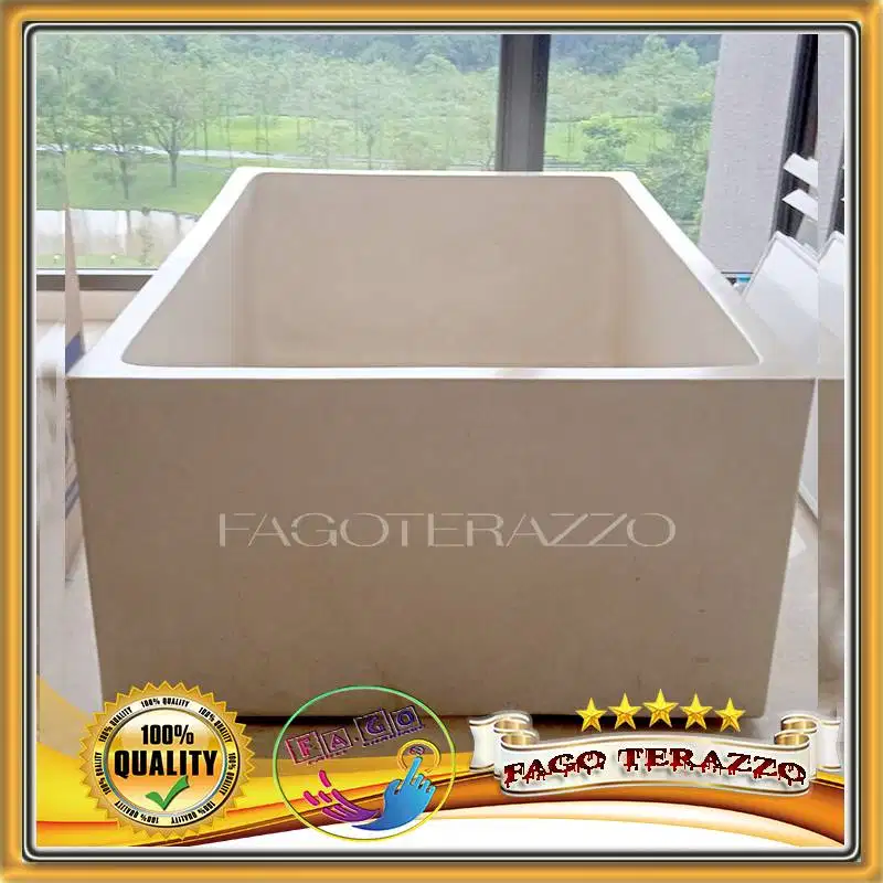 Bathtub Spa Portable Terazzo Kotak P120xL100xT50