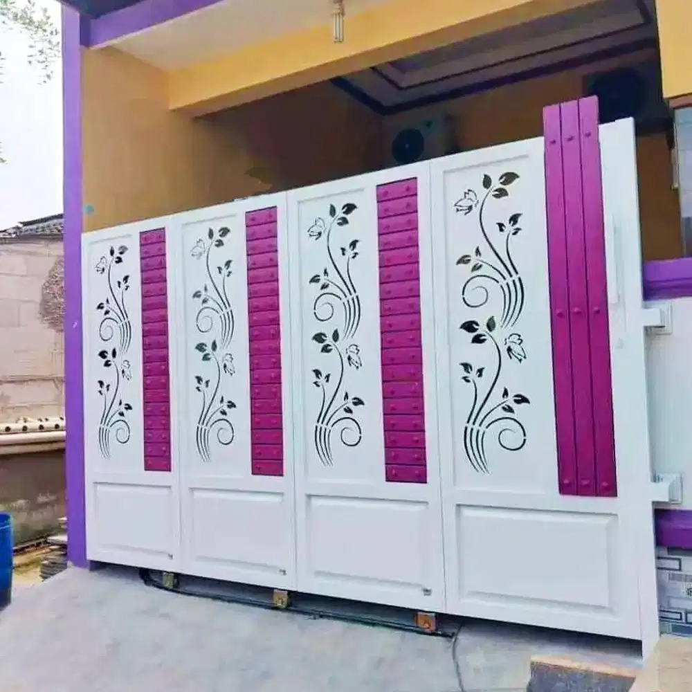 pagar teras depan rumah minimalis cutting laser