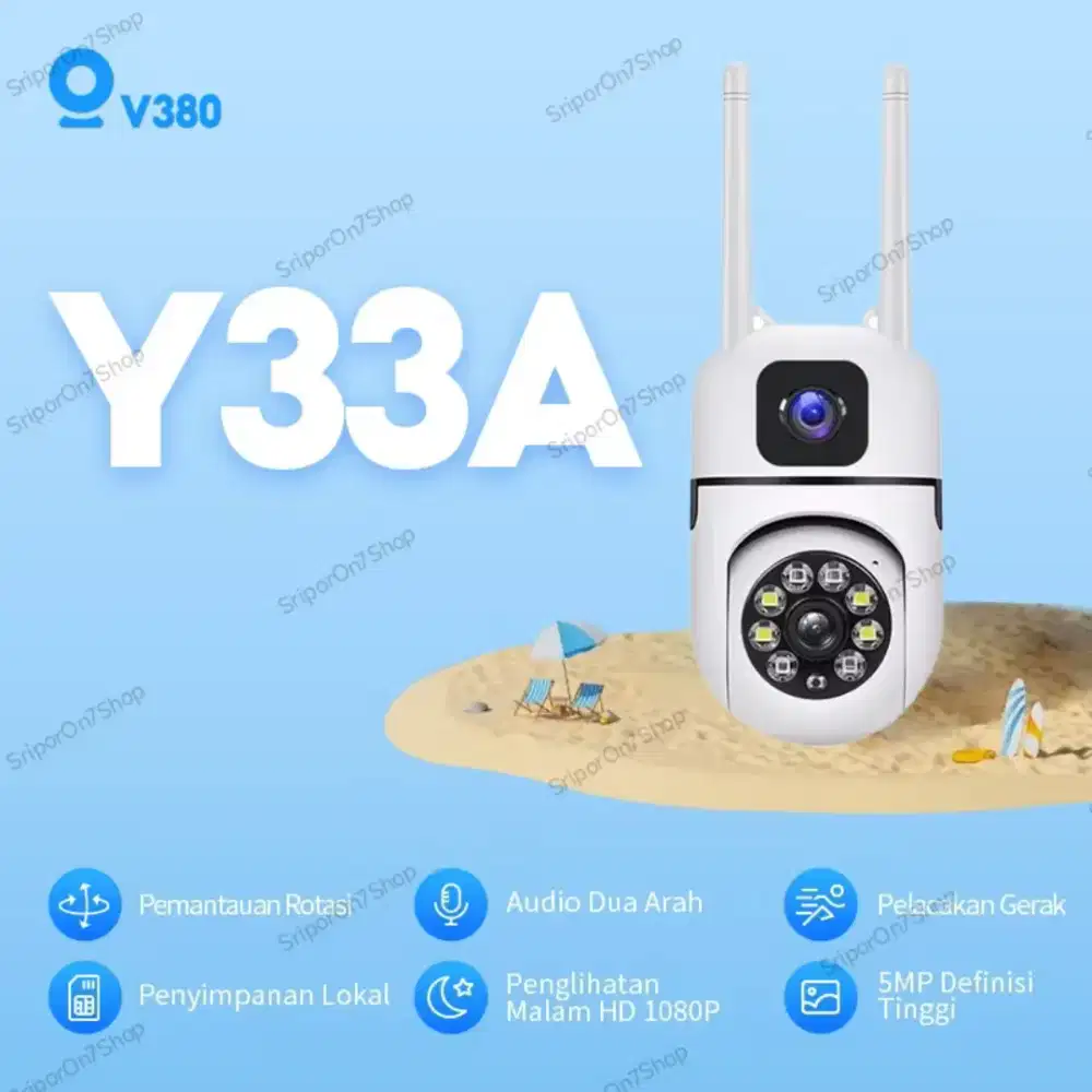 Kamera CCTV Keamanan Outdoor Dual Kamera