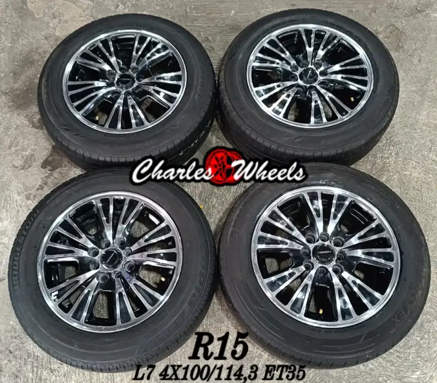Jual velg + ban bekas r15 4x100 4x114,3