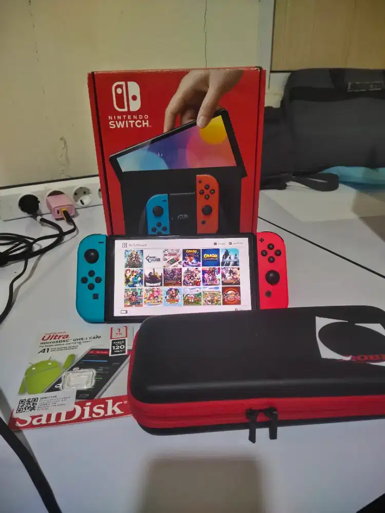Nintendo switch oled kfw 1tb fullset fullgame tinggal main