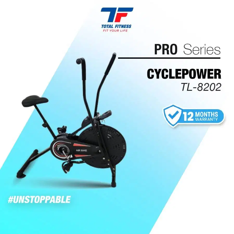 sepeda statis air bike bahan kokoh hitam legam elegan