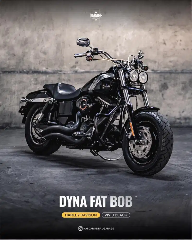 HD Fatbob 2015 black low odo dan terawat bs TT