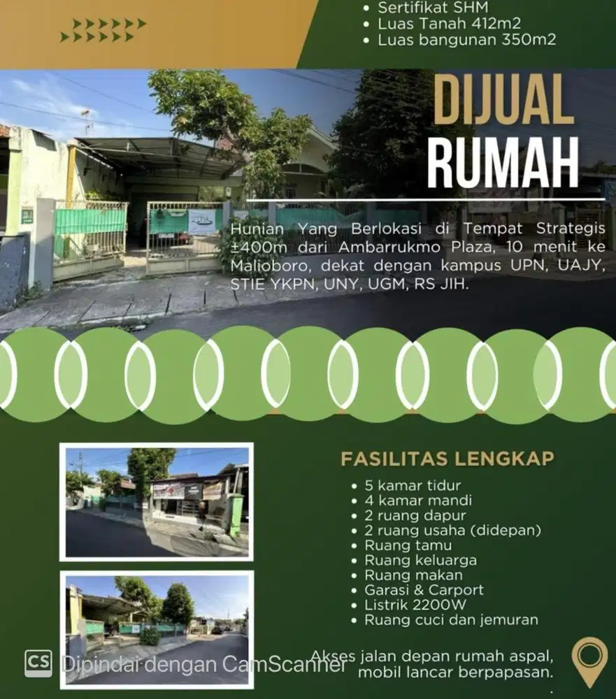 SHM Rumah bonus Kios Toko di Pinggir Jln Perumnas Seturan Depok Sleman