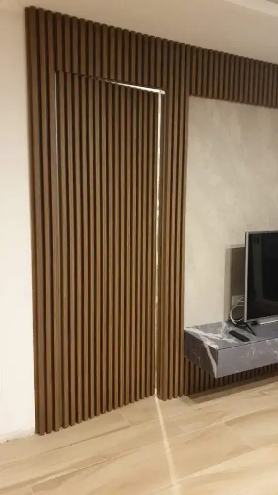 Backdrop tv , Lemari pakaian , Lemari bawah tangga , Pintu kamuflase