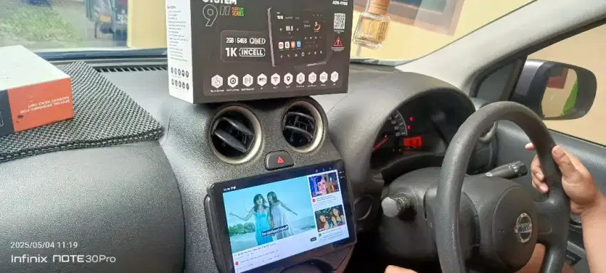 Pemasangan head unit android orca  9 incdi di nissan March