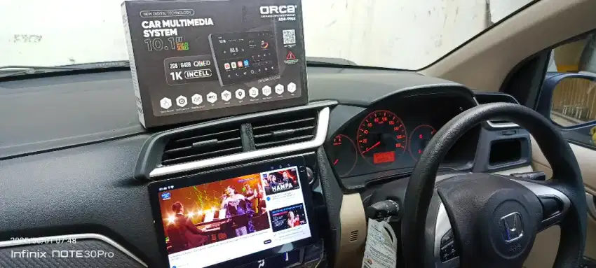 Pemasangan head unit android orca 9 inc  di brio mobilio dan BR-V