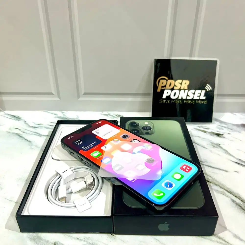 IPHONE 13 PRO MAX ALPINE GREEN 256GB MULUS FULLSET EX RESMI IBOX