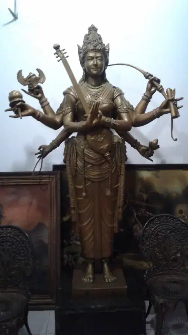 Dijual patung Saraswati perunggu, 1,5 milyar,ada srt lelang,nego