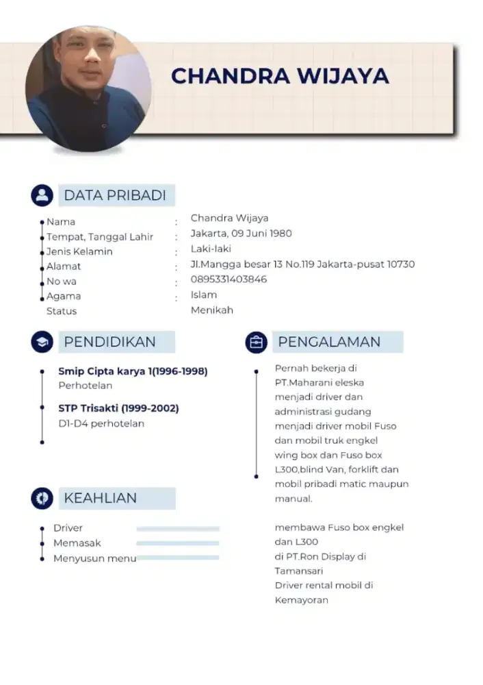 Cari pekerjaan loker driver atau fnb