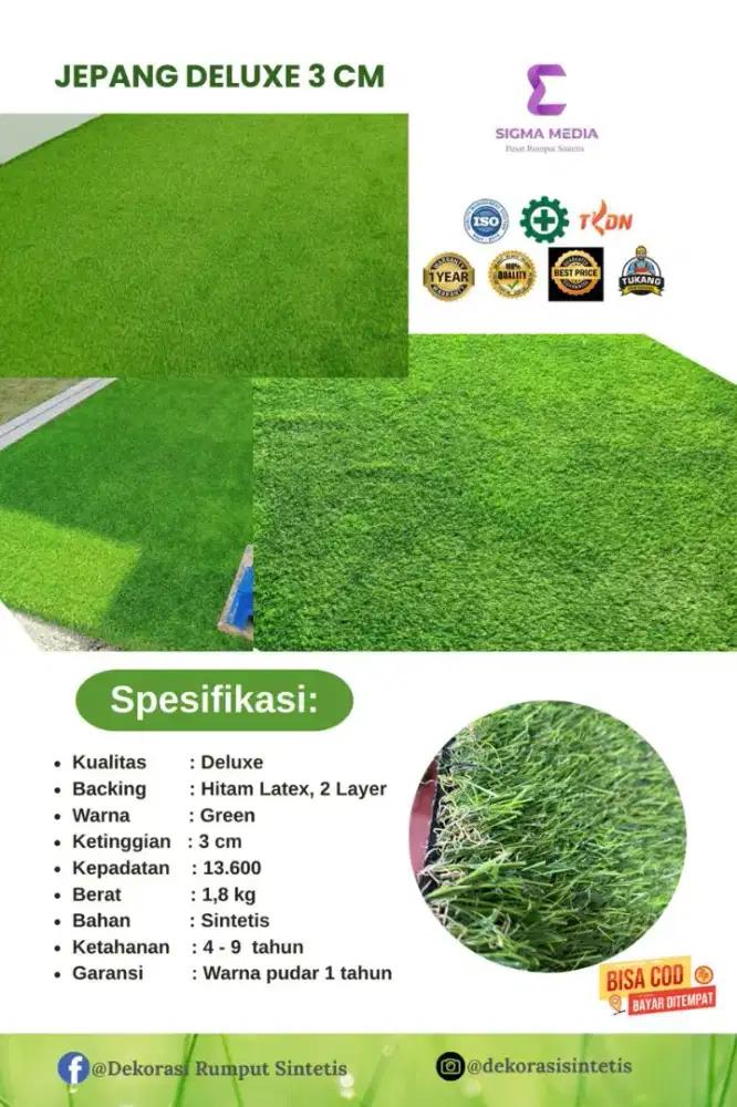 Jual Rumput Sintetis untuk Taman Indah