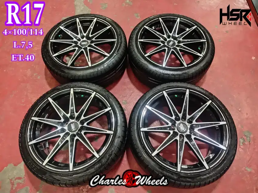 Jual velg + ban hsr r17 4x100 4x114,3 vios city avanza xenia dll