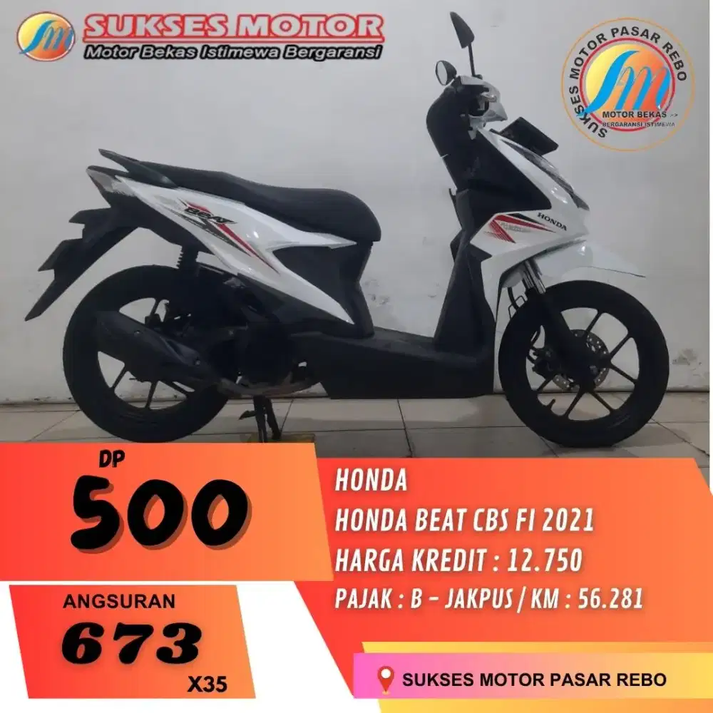 HONDA NEW BEAT CBS 2021 SIAP PAKAI, BERGARANSI, PAJAK HIDUP