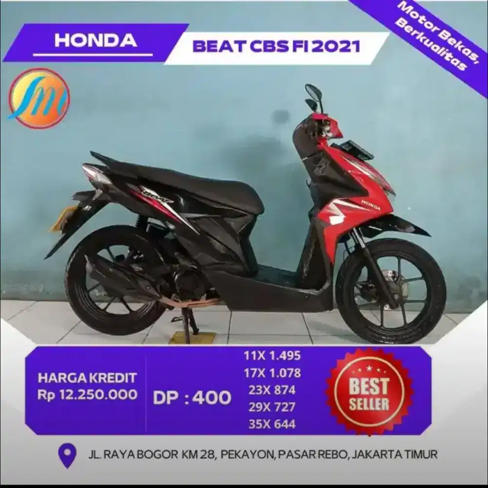 HONDA NEW BEAT CBS FI TAHUN 2021 BISA CASH KREDIT MURAH BERGARANSI