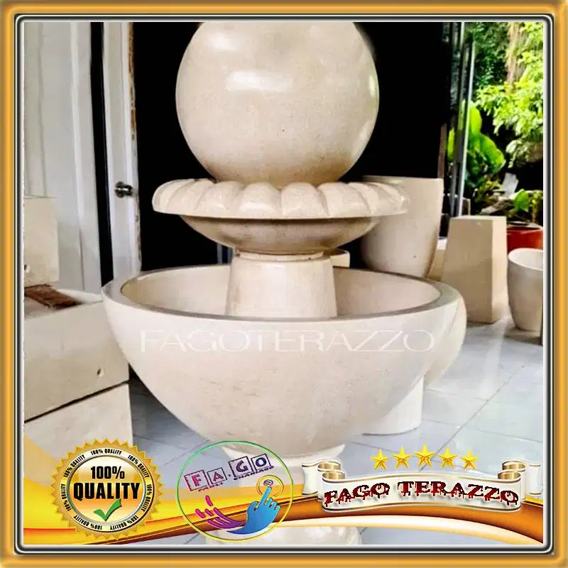 Air Mancur Teraso Mangkuk Bola Glossy Mewah