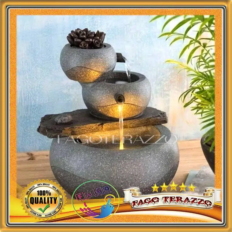 Air Mancur Teraso Tipe Kendi Susun Batu Minimalis