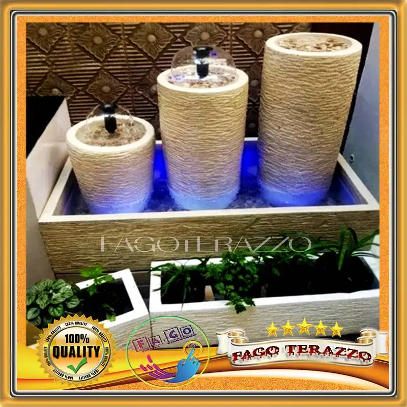 Air mancur 3 Undak model cacah Silinder Teraso Hiasan Indoor Atau Outd