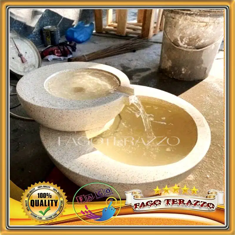 Air Mancur Taman Teraso Dua Susun Minimalis