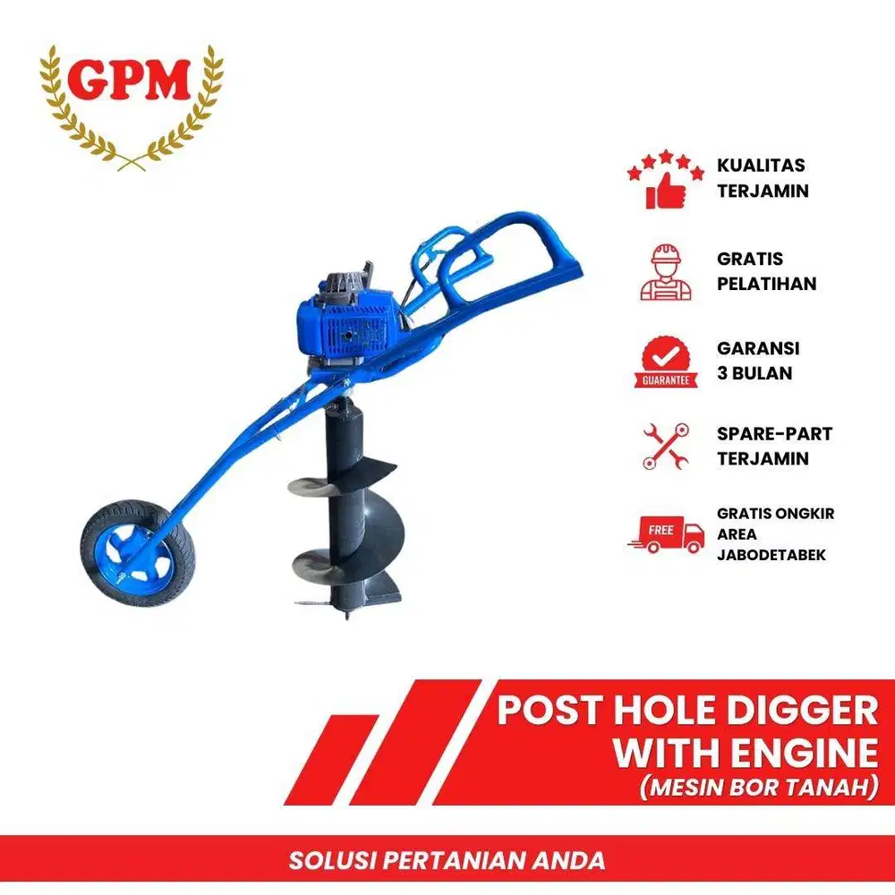 GPM Post Hole Digger dengan Engine (Mesin Bor Tanah)