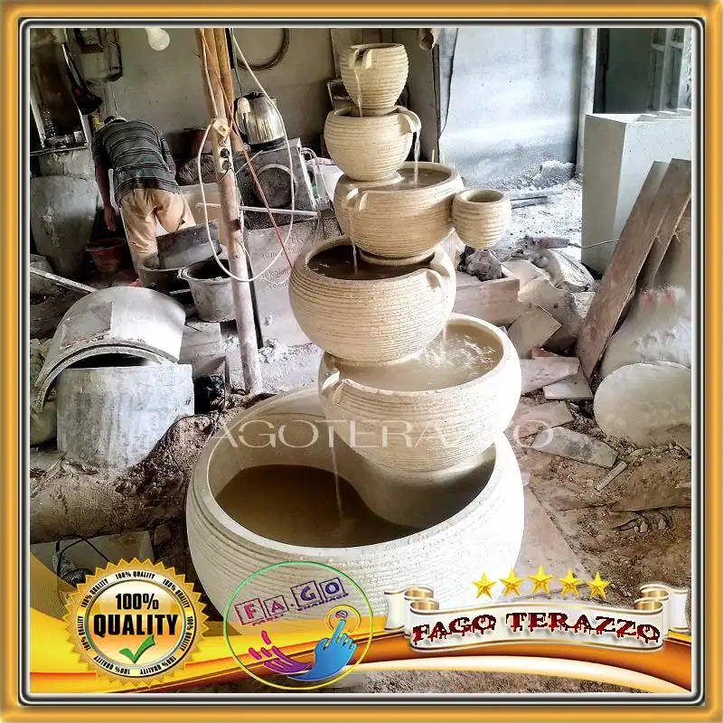 Air Mancur besar Teraso Mangkok Ulir Handmade