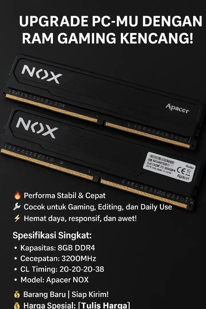 Jual ram apacer ddr 4