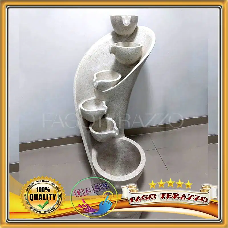 Air Mancur keong Susun Terazzo Premium Handmade Minimalis Alami