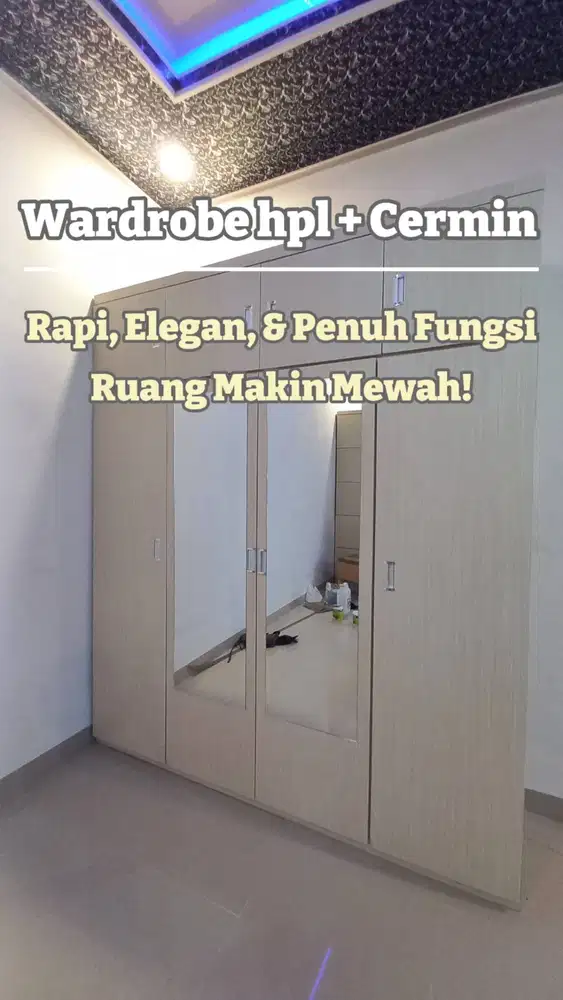 WARDROBE HPL NATURAL/CUSTOME WARDROBE KACA MULTIFUNGSI/LEMARI PAKAIAN